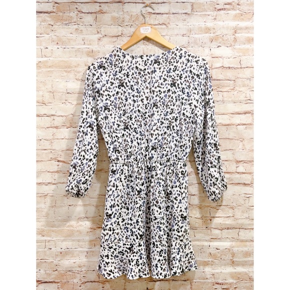 ZARA Women's Printed Cheetah Animal Print Overlap V-Neck Mini Dress Size S - Picture 6 of 8